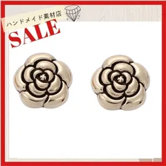 【2個】27mm  貼り付け カボション カメリア 花 ゴールド  金 アパレル ゴールド系 素材 資材 アクセサリー製作 デコパーツ