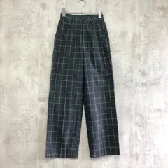 AZUL BY MOUSSY アズールバイマウジー　麻混ハイウエストワイドパンツ　グレー×白×チェック柄　レディース　Sサイズ