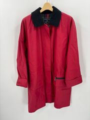 Mat de Misaine チェックライナー付き ステンカラーコート レッド 1サイズ （マ ドゥ ミゼーヌ）