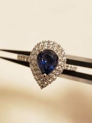 天然ブルーサファイア　ダイヤモンド プラチナ PT900リング 取り巻き指輪