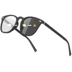 [Uacllcau] 調光 偏光サングラス メンズ レディース - 紫外線カット 色眼鏡 色が変わるサングラス ゴルフ 運転用 釣り ランニング 野球 薄い色 カラーレンズ (色が変わるブラック)