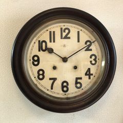 昭和初期　愛知時計製 グレシャム丸型掛時計　オーバーホール済稼働品