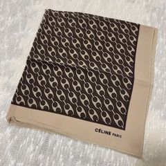 CÉLINE シルクスカーフ 馬車 馬のデザイン ベージュ マダカム 美品