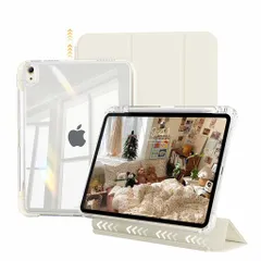 JKSMLiPadAir11インチケースM3/M2(2025/2024)/iPadAir第5世代(2022)/第4世代(2020)ケース10.9インチ取り外し可能な透明ペン収納耐衝撃三つ折り高級PUレザー