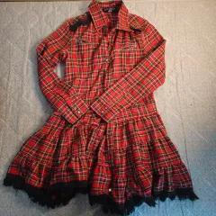 ゴスロリ キャミワンピース レース ブラック×レッド ミニ