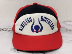 【近鉄バッファローズ】　キャップ　56〜60cm フラットビルキャップ 赤青