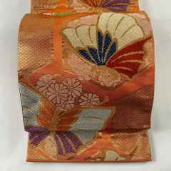 帯1187 1189 二本セット○川島織物謹製 高級 正絹 六通 袋帯 華文花文