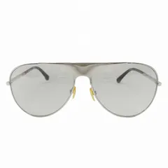 美品 エンポリオアルマーニ EMPORIO ARMANI ティアドロップ サングラス アイウェア 眼鏡 メタルフレーム EA2003 3015/6V サイズ59□14 135 シルバー 黒 ブラック メンズ/5