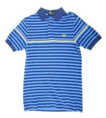 【送料無料】★FRED PERRY★ フレッドペリー M2286 Slim Fit  ボーダー ポロシャツ XS 水色×紺×赤×黄 ［758-371］