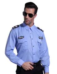 新品 Madrugada 警察官 コスプレ 警官 ダンディポリス コスチューム メンズ S597 (Mサイズ ブルー)