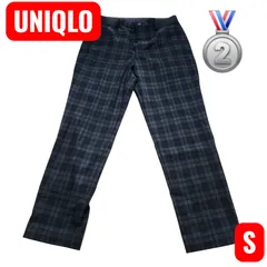 【早い者勝ち】UNIQLO チェック柄 ブラックパンツ　Sサイズ A94