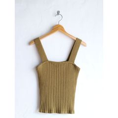 ワイドリブコットンニット　キャミソール 古着　ビンテージ　アメリカ 60's 70's 80's 90's レディース古着 vintage usa ヴィンテージ　ユーロ