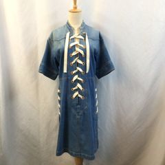 GUCCI　グッチ　GG　ミラノコレクション　デニム　レースアップ　ミニ ドレス　ワンピース　ドレス　トップス