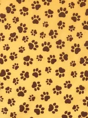 (シーチング)サフランイエロー✖ブラウン　肉球生地　イヌ　ネコ