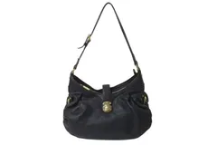 LOUIS VUITTON ルイヴィトン マヒナ XS ワンショルダーバッグ M95660 モノグラム パンチングロゴ ブラック カーフレザー 美品 中古 4c073046