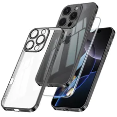 【数量限定】ワイヤレス充電対応 ストラップホール付き 黄変防止 iphone16pro メッキ加工 黒 スリム 耐衝撃 薄型 max max TPU 透明 スマホケース カバー pro クリアケース 16 16 アイフォン 【カメラレンズ保護付き/フィルム付き