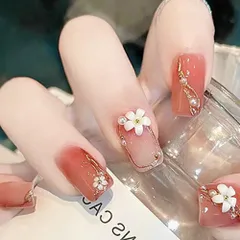 【在庫セール】ネイルチップ ネイルチップ 24枚入 手作りネイルチップ ネイルアートパッチ つけ爪 ネイルチップ つけ爪 結婚式 花嫁ネイル 3D 和風 光沢 Itisyou つけ爪 (A)