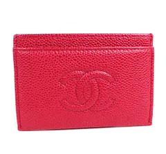 シャネル カードケースピンクキャビアスキンカード入れCHANEL美品