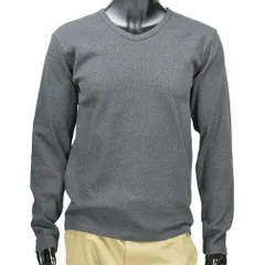 AVIREX 長袖Tシャツ デイリー Vネック テレコ [ チャコール / XLサイズ ]