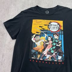 鬼滅の刃　メインビジュアル　人気アニメ　トップス　半袖Tシャツ　古着　ブラック　黒　XL