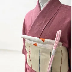 落ち着いたピンク×亀甲模様　色無地　袷　【A】