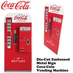ダイカットエンボスメタルサイン COCA - COLA VENDING MACHINE【コカコーラ 看板】