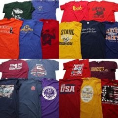 古着卸 まとめ売り カラーmix プリント 半袖Tシャツ 20枚セット (メンズ XL ) 星条旗 ワンポイント チームロゴ 人物 車 中古 古着 NA7010