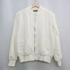 ◇ ⊂ &by P&D シンプル　ベーシック　MA-1風 長袖 ブルゾン サイズM ホワイト系 レディース E  【1504210010334】