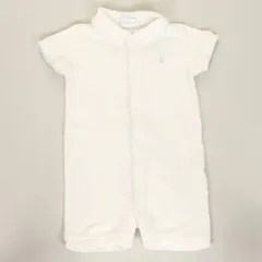 RALPH LAUREN BABY 60サイズ USED 半袖ロンパース 半袖 赤ちゃん用品 ワンポイント 子供 幼児 夏服 スナップボタン【RALPH LAUREN ラルフローレン USED ロンパース ベビー服 半袖 シンプル コットン100% ユーズド】