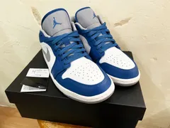 NIKE/ナイキ AIR JORDAN 1 LOW TRUE BLUE エアジョーダン1 553558-412 ローカット 白×青 トゥルーブルー/セメントグレー/ホワイト 28cm