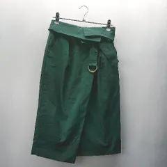 ◇ ⊂ ◎ ●未使用● URBAN RESEARCH ROSSO ベルト付きラップ風 ひざ丈 タイト スカート サイズ36 グリーン レディース E  【1410100023592】