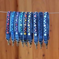 こぎん刺し推し活推しハンドストラップ【刺繍⌘刺し子】ドット⌘水玉⌘推しカラー