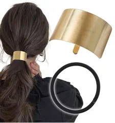 【数量限定】ヘアアクセサリー ヘアゴム ヘアカフ 髪留め ヘアフック 髪飾り ポニーフック おしゃれ 大人 [Herbeluemily] ゴールド