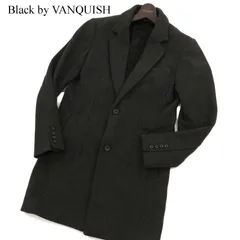美品 VANQUISH ヴァンキッシュ メルトンピーコート ブラック サイズM