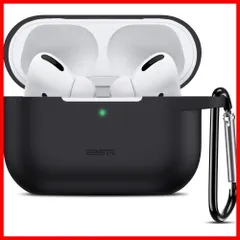 【新着商品】Pro ケース (2023/2022/2019)用 AirPods Pro 第2世代 AirPods ケース 2023 シリコン保護ケース カラビナ付き ワイヤレス充電対応 ESR 可視LEDライト 耐衝撃 Bounce シリーズ ブラック