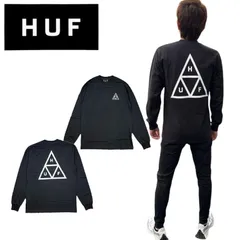 ハフ HUF ロンT 長袖Tシャツ TS01935 ブラック トライアングル 三角ロゴ プリント プリントロゴ ロングスリーブ バックロゴ カットソー メンズ レディース ユニセックス HUF SET TT L/S TEE 新品 正規品 未使用品