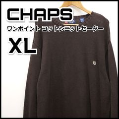 CHAPS チャップス コットン ニット セーター XL ワンポイント 古着