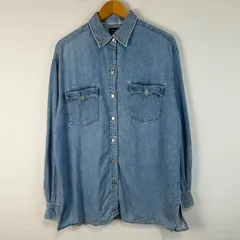 90s 00s  old GAP DENIM ギャップデニム デニムシャツ 長袖 ブルー Sサイズ メンズ 古着 アメカジ ストリート ワーク系