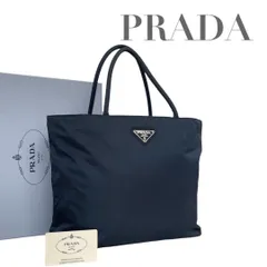 【価格交渉/質問大歓迎♪】プラダ トートバッグ 三角ロゴプレート ナイロン ネイビー系 4880