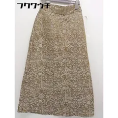 ◇ natural couture NICE CLAUP サイドジップ 総柄 膝下丈 ナロー スカート サイズF ブラウン ホワイト レディース  【中古】 【1111290004223】のサムネイル