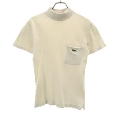 CHEMISE LACOSTE シュミーズラコステ 80s フランス製 ヴィンテージ 半袖 モックネック 鹿の子 Tシャツ 1 ベージュ メンズ 古着