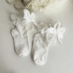 ☆ ホワイト ☆ S(10-13cm) ☆ 女の子 フォーマル 靴下 ウサギリボン gsocks4107 女の子 フォーマル 靴下 ウサギリボン ソックス フォーマルソックス ウサギ リボン くつした くつ下 クルーソックス クルー キッズ
