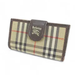 未使用級✨ BURBERRY  キーケース チェック レザー ダークブラウン 新品未使用BURBERRY レザー×ノバチェック柄 4連 キーケース