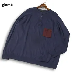 glamb グラム GB0121/KNT08 【Henley neck knit】春夏★ レーヨン ヘンリーネック ニット セーター カットソー Sz.M メンズのサムネイル