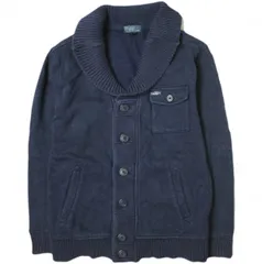 Polo by Ralph Lauren ポロバイラルフローレン ショールカラースウェットカーディガン KID'S M(10-12) ネイビー 裏起毛 トップス g18436