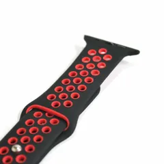 [38/40/41mm/ブラックレッド] Apple Watch バンド Apple Watch ベルト アップルウォッチ バンド アップルウォッチ ベルト スポーツバンド スポーツベルト シリコン ベンチレーション シリコンバンド シリコンベルト