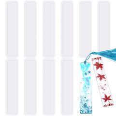 【在庫セール】ソフトモールド 手作り フトモールド DIY エポキシ樹脂 UVレジン 樹脂 しおり型 粘土型 長方形 ブックマーカー 通し穴 10個セット 樹脂工芸品 ブックマーク 抜き型 シリコンモールド (K) サムコス