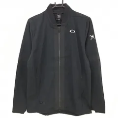【新品】オークリー ジャケット 黒 ロゴ白 撥水 防風 ストレッチ  メンズ L ゴルフウェア Oakley