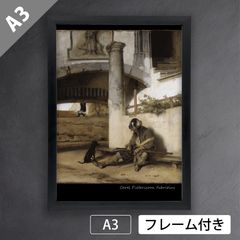カレル・ファブリティウス（Carel Pieterszoon Fabritius）『歩哨』（1654年）アートポスターA3 マット紙【フレーム付】《IN》