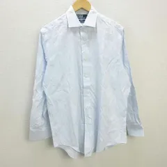 H■ラルフローレン/POLO RalphLoren ヘアラインストライプ 長袖ワイシャツ【40-82】水色/MENS■80【中古】